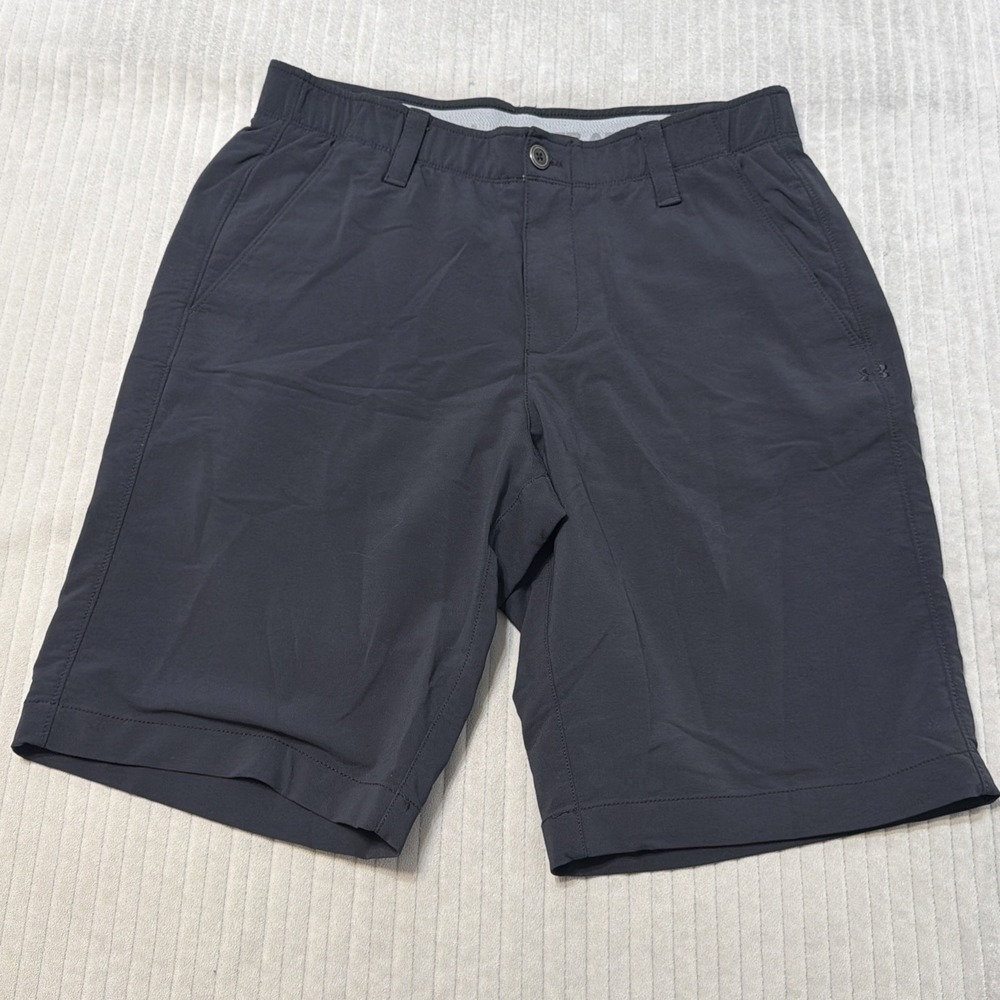 Under Armour Men's Shorts Size 32 Heatgear Black Chino Stretch Adult Polyester